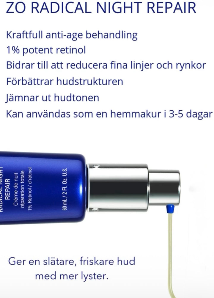 ZO Radical Night Repair - Få Exfoliation Accelerator 30ml & Hydrating Créme 58g värde 1400:-
