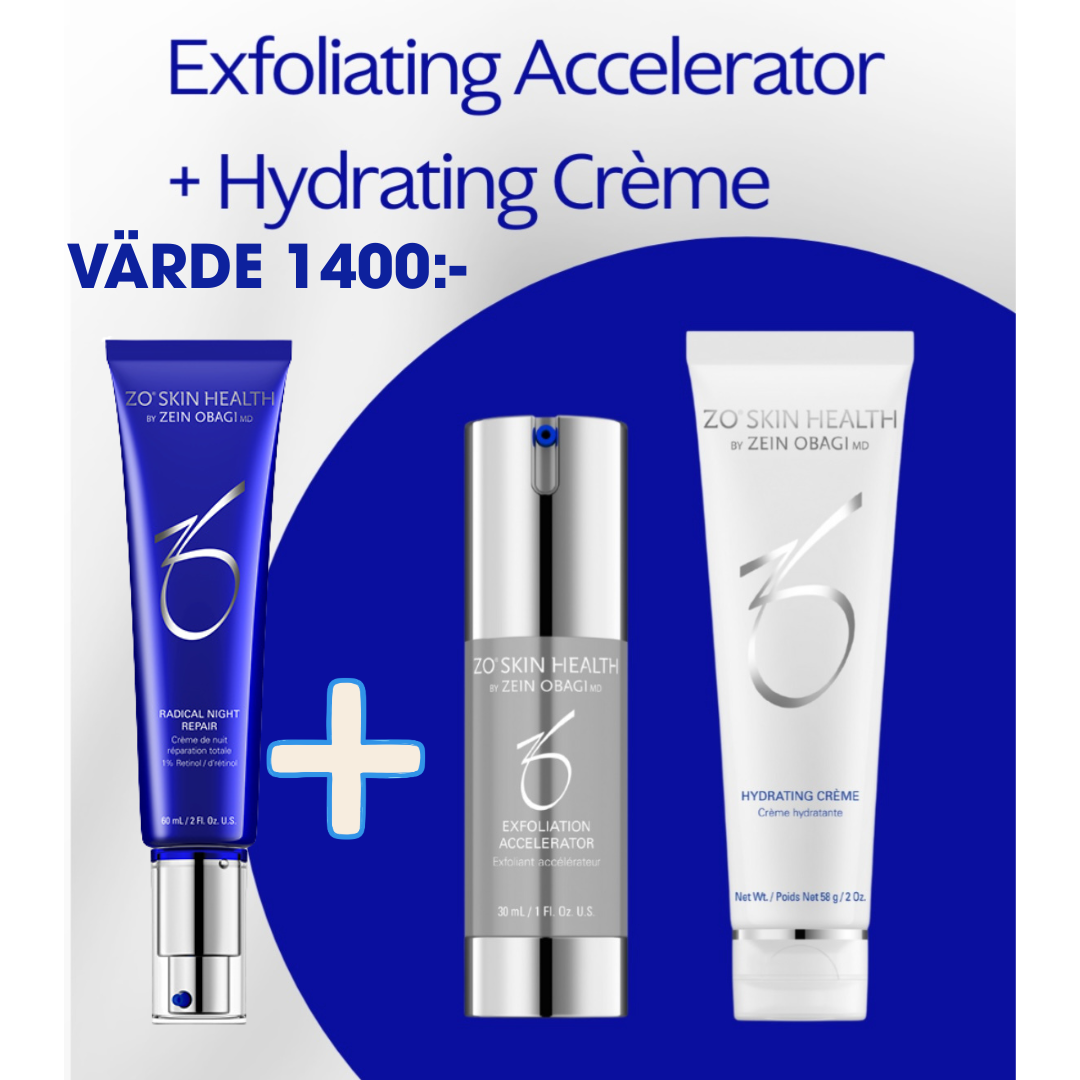 ZO Radical Night Repair - Få Exfoliation Accelerator 30ml & Hydrating Créme 58g värde 1400:-