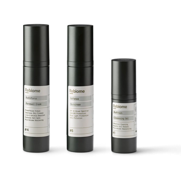 Rebiome ReNewal SOMMAR-TRIO! Med OFÄRGAD SPF-FÅ CLEANSING GEL 30 ML+RABATT! VÄRDE 2150:-