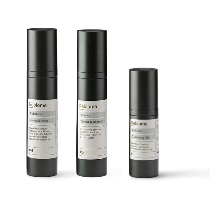 Rebiome ReNewal SOMMAR-TRIO! Med TINTED SPF-FÅ CLEANSING GEL 30 ML+RABATT! VÄRDE 2150:-